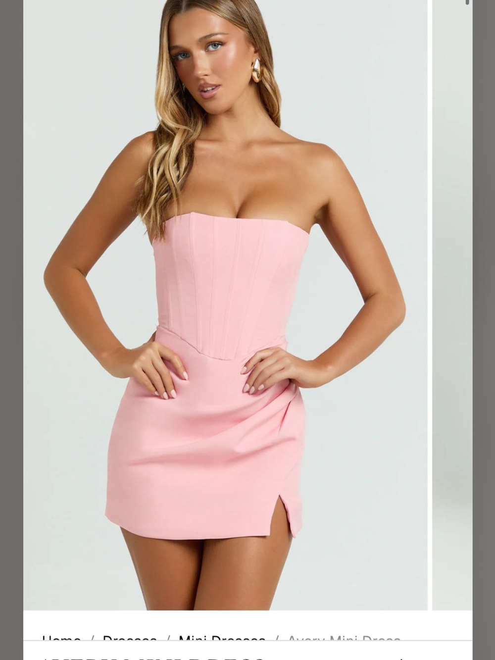 Avery Strapless Blush Pink Corset Mini Dress Size 4 S